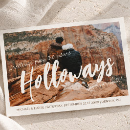 Postal De Anuncios Boda de Destino de Foto Simple Guardar la Fecha