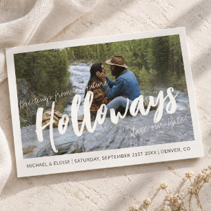 Postal De Anuncios Boda de Destino de Foto Simple Guardar la Fecha