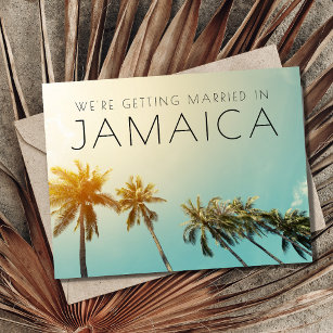 Postal De Anuncios Boda de destino de playa de Jamaica salva la fecha