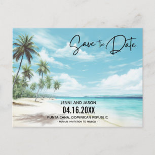 Postal De Anuncios Boda de destino de playa Guardar la fecha