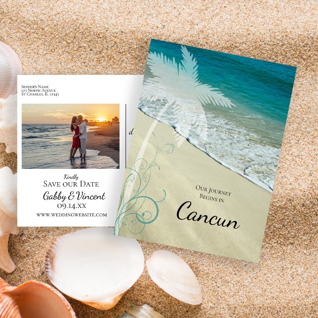 Postal De Anuncios Boda de destino de playa tropical (Subido por el creador)