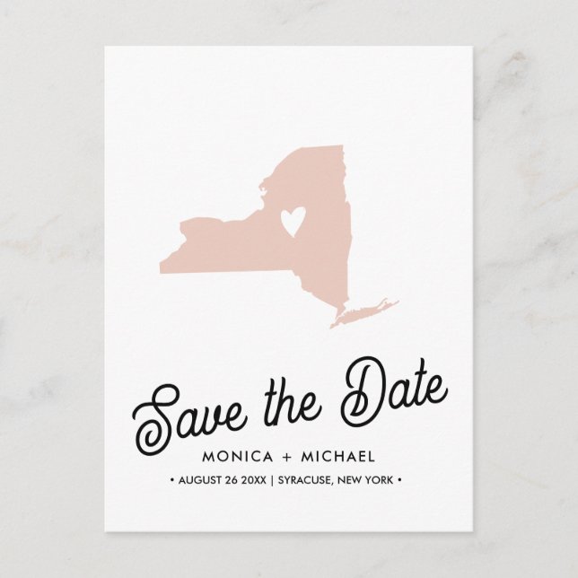 Postal De Anuncios Boda de destino del estado de NUEVA YORK (Anverso)