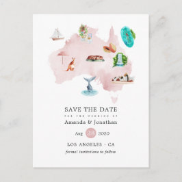 Postal De Anuncios Boda de destino en Australia, guárdala fecha