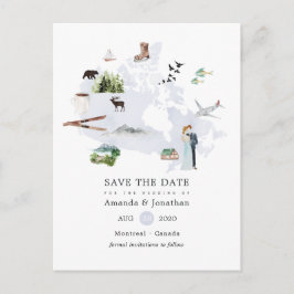 Postal De Anuncios Boda de destino en Canadá Guardar la fecha