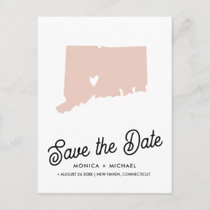 POSTAL DE ANUNCIOS BODA DE DESTINO EN EL ESTADO DE CONNECTICUT ¡CUAL