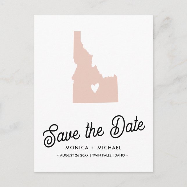 Postal De Anuncios Boda de destino en el estado de IDAHO  ¡CUALQUIER  (Anverso)
