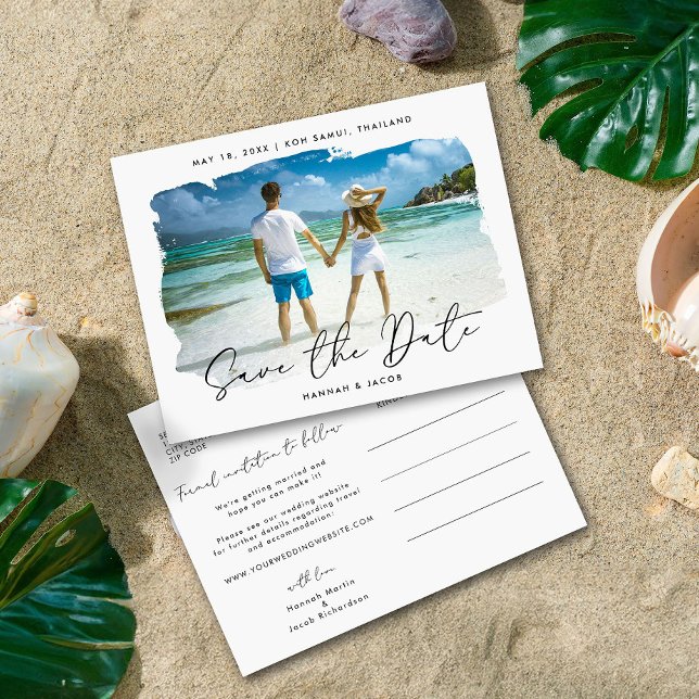 Postal De Anuncios Boda de destino Guardar la fecha (Subido por el creador)