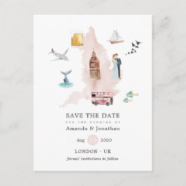 Postal De Anuncios Boda de destino Inglaterra Reino Unido Londres acu