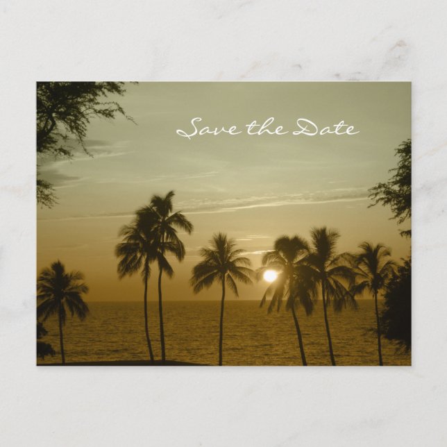 Postal De Anuncios Boda de Destino, Mauna Kea, Guarde la Fecha (Anverso)