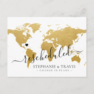 Postal De Anuncios Boda de destino pospuesta reprogramada