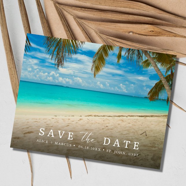 Postal De Anuncios Boda de destino St. John USVI Guardar la fecha (St. John USVI Destination Wedding Save the Date )