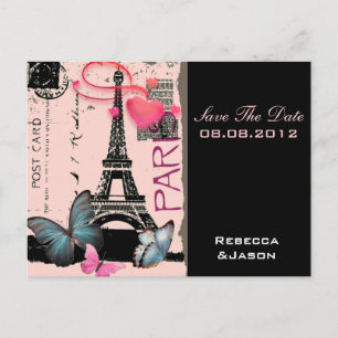 Postal De Anuncios boda de destino torre eiffel de parís rosa