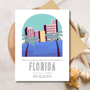 Postal De Anuncios Boda de destino tropical de Florida Guarda la fech