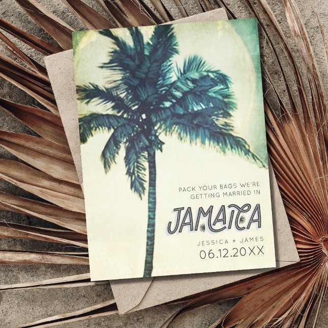 Postal De Anuncios Boda de destino tropical de Jamaica salva la fecha (Subido por el creador)
