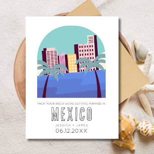 Postal De Anuncios Boda de destino tropical de México salva la fecha