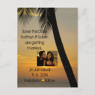 Postal De Anuncios Boda de destino tropical Guardar la fecha