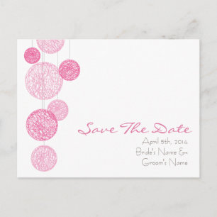Postal De Anuncios Boda De Dos Globos Rosados Salva La Fecha
