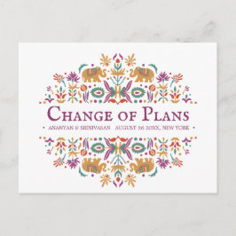 Postal De Anuncios Boda de Elefantes de Flor en India