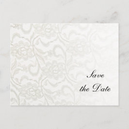 Postal De Anuncios Boda de encaje blanco Save the Date