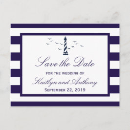 Postal De Anuncios Boda de faro náutico, guarde la fecha