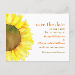 Postal De Anuncios Boda de flor de girasol Guardar la fecha