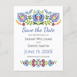 Postal De Anuncios Boda de floral violeta de diseño húngaro
