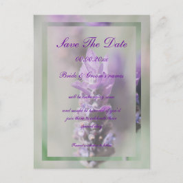 Postal De Anuncios Boda de flores de lavanda morada | Personalizar