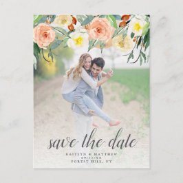 Postal De Anuncios Boda De Flores De Primavera Foto Guardar La Fecha