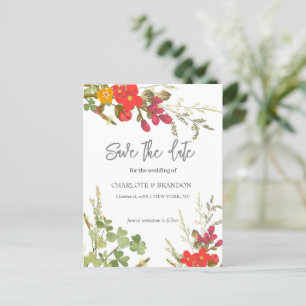 Postal De Anuncios Boda de flores silvestres en el jardín floral de v