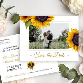 Postal De Anuncios Boda de girasoles de verano rústico para guardar l
