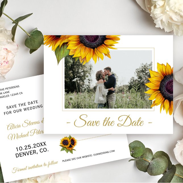 Postal De Anuncios Boda de girasoles de verano rústico para guardar l (Subido por el creador)