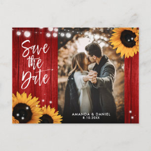 Postal De Anuncios Boda de girasoles Res Sunflower Save The Date