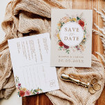 Postal De Anuncios Boda De Grado Rústico Boho Floral Tropical Pampas<br><div class="desc">Esta hermosa tarjeta de fecha,  inspirada en boho,  le dará un toque perfecto a su boda. El diseño presenta flores de acuarela rústicas,  elegantes pampas de césped y exuberante vegetación tropical que se complementa con la tipografía moderna.</div>