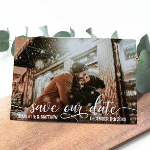 Postal De Anuncios Boda de guiones de presupuesto moderno AHORRA NUES