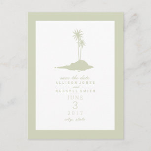 Postal De Anuncios Boda de Isla de Playa Moderna - Guardar la Fecha -