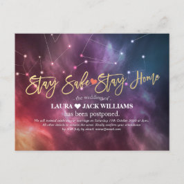 Postal De Anuncios Boda de la Galaxia de Posposición Quédate en Casa 