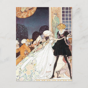 Postal De Anuncios Boda de la princesa de cuentos de hadas vintage ¡s