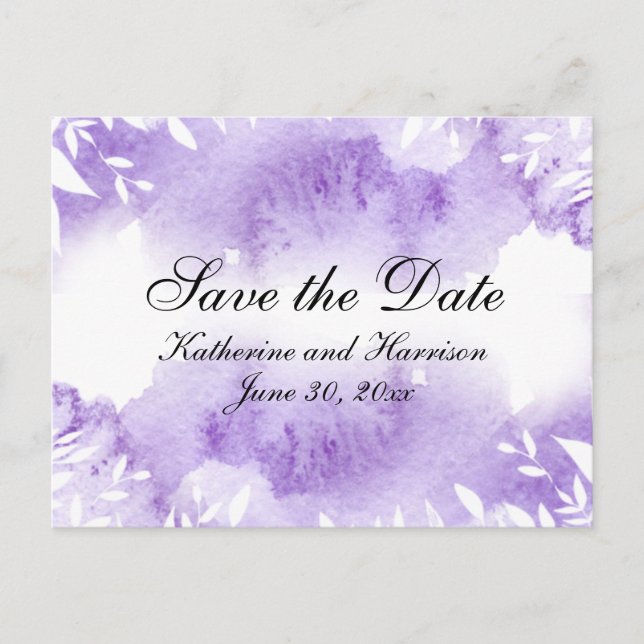 Postal De Anuncios Boda de Lavender Botander RSVP (Anverso)