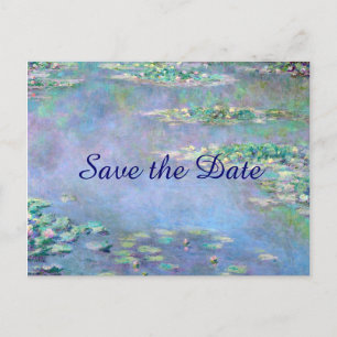 Postal De Anuncios Boda de Les Nympheas Water Lilies Save the Date