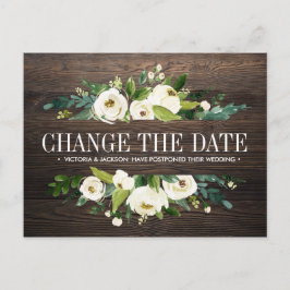 Postal De Anuncios Boda de madera de flores CAMBIAR LA FECHA DE POSTE