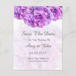 Postal De Anuncios Boda de morado hidrangea salva la fecha