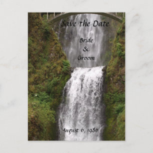 Postal De Anuncios Boda de Multomah Falls con Puente