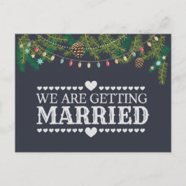 Postal De Anuncios Boda de Navidad Pizarra Save the Date