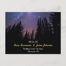 Postal De Anuncios Boda de noche estelar horizontal Guardar la fecha