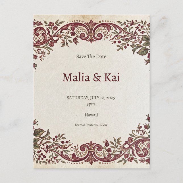 Postal De Anuncios Boda de Orquídea Tropical (Anverso)