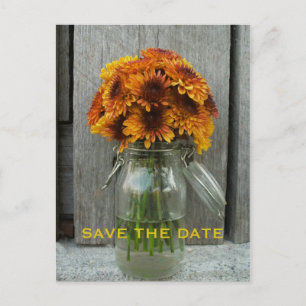 Postal De Anuncios Boda de Otoño - Guardar la Fecha - Madera de Grane
