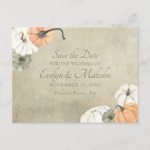 Postal De Anuncios Boda de otoño rústica - guardar la fecha