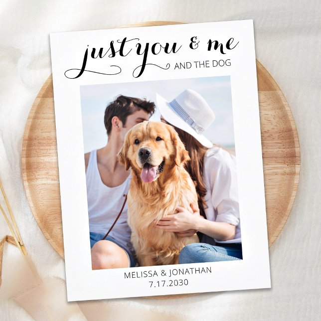 Postal De Anuncios Boda de Perro Elopement Fotográfico Moderno Recién (Subido por el creador)