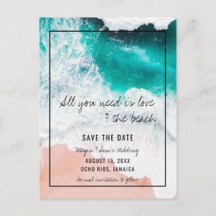 Postal De Anuncios Boda de playa de Jamaica salva la fecha