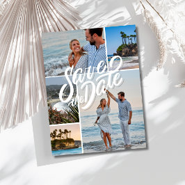 Postal De Anuncios Boda de Playa en California Foto - Guardar la Fech